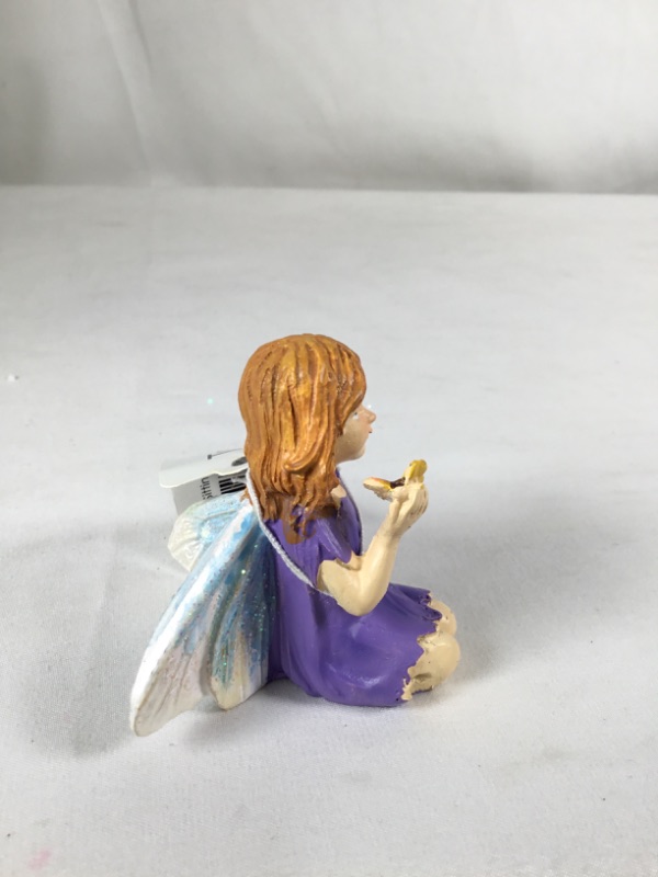 Photo 1 of PURPLE MINI RESIN SITTING GARDEN FAIRY NEW