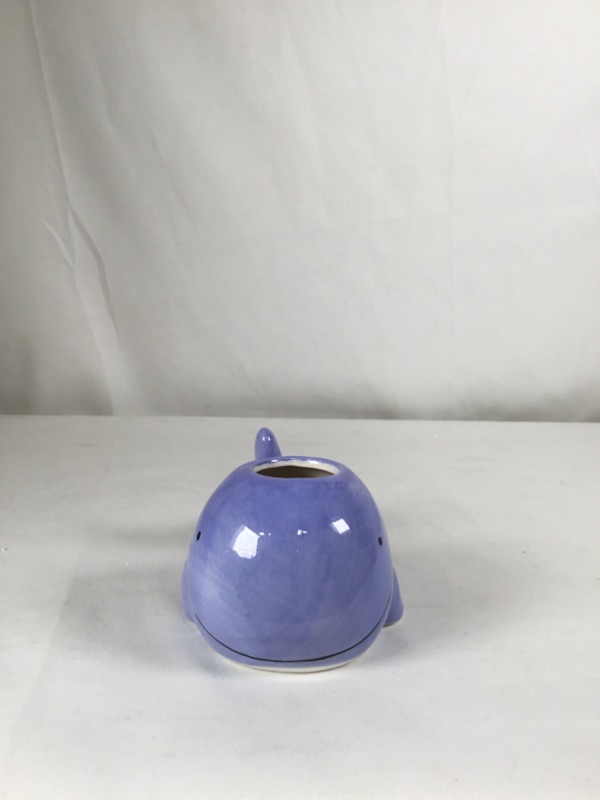 Photo 2 of PURPLE WHALE PLANTER  2.5 X 5 X 3.2H NEW 