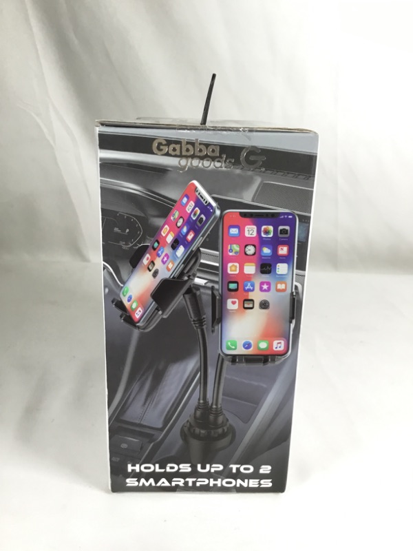 Photo 2 of CUP HOLDER DUAL PHONE CAR MOUNT FLEXIBLE GOOSENECK TENSION GRIP PHONE HOLDER 360 DEGREE ROTATION EXPANDABLE BASE FITS MOST CUP HOLDERS NEW