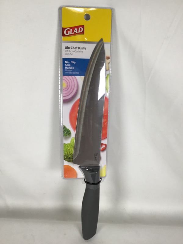 Photo 1 of 8 INCH CHEF KITCHEN KNIFE NO SLIP GRIP GREY HANDLE