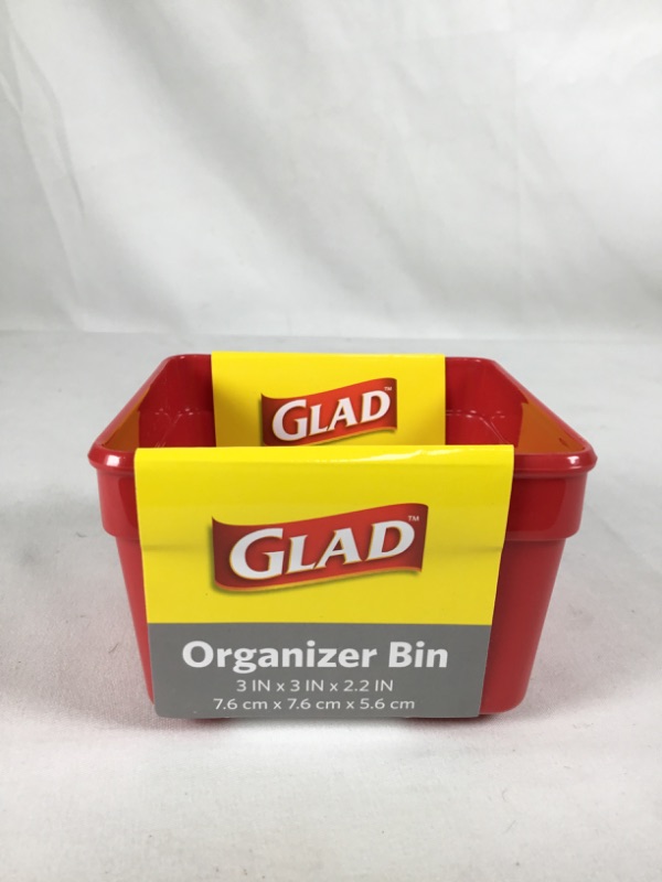 Photo 1 of RED ORGANIZER BIN NON SLIP FEET DURABLE PLASTIC GREAT FOR THE HOME OFFICEE AND WORKSHOP  3 X 3 X 2.2 INCHES NEW