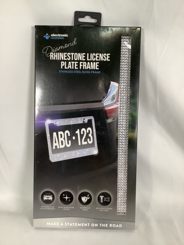 Photo 1 of DIAMOND RHINESTONE LICENSE PLATE FRAME  STAINLESS STELL BLING FRAME UNIVERSAL FOR ALL AUTOMOBILES RUSTPROOF METAL MOUNTING SCREWS INCLUDED NEW