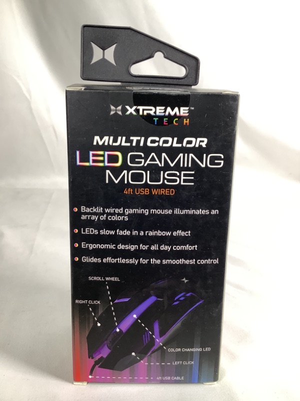 Photo 2 of MULTI COLOR LED GAMING MOUSE 4 FEET USB WIRED 1000 DPI MAX NEW