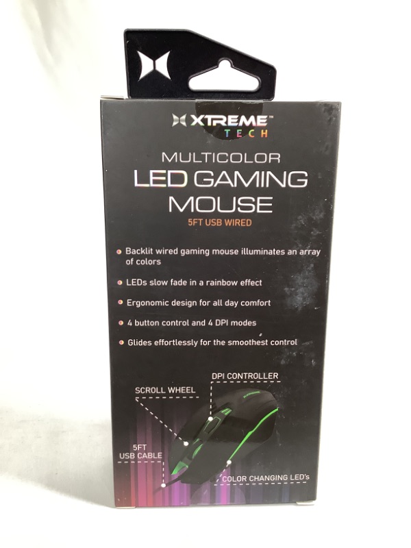 Photo 2 of MULTI COLOR RGB  LED GAMING MOUSE 5 FEET USB WIRED 2400 DPI MAX NEW