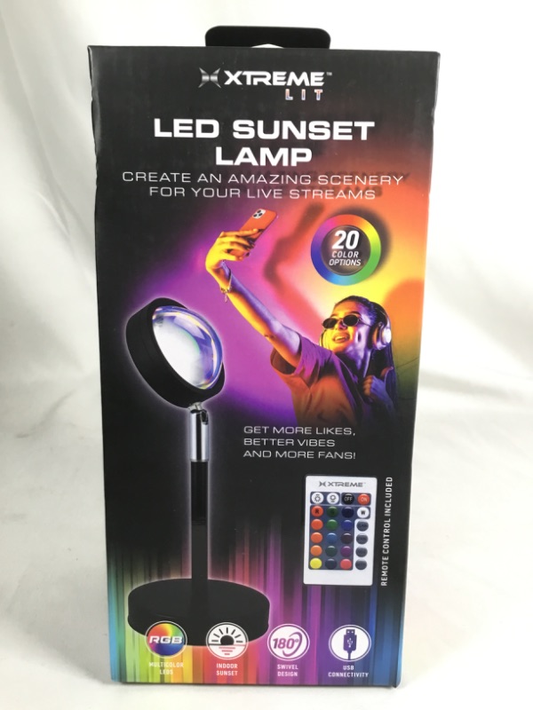 Photo 1 of LED SUNSET LAMP CREAT AN AMAZING SCENERY FOR YOUR LIVE STREAMS 20 COLOR OPTIONS 180 SWIVEL USB CONNECTIVITY REMOTE CONTROL INCLUDED NEW 