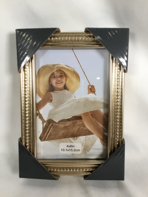 Photo 1 of GOLD CHAMPAGNE BEAD PICTURE FRAME 4 X6 NEW