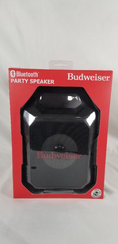 Photo 2 of BUDWEISER PARTY SPEAKER FEATURES INCLUDE BLUETOOTH AUX IN MICRO SD SLOT USB PLAYER SPEAKER FM SCAN RADIO  RGB LIGHTING CHANGES TO THE BEAT OF THE MUSIC RECHARGABLE BATTERY NEW