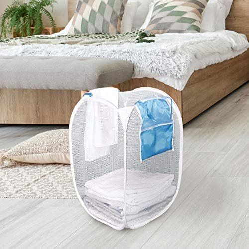 Photo 2 of  MESH POP UP LAUNDRY BASKET WITH POCKET  WITH ODOR PROTECTION 23X 14 X 14 INCHES NEW