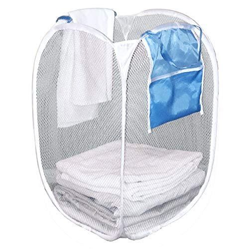 Photo 1 of  MESH POP UP LAUNDRY BASKET WITH POCKET  WITH ODOR PROTECTION 23X 14 X 14 INCHES NEW