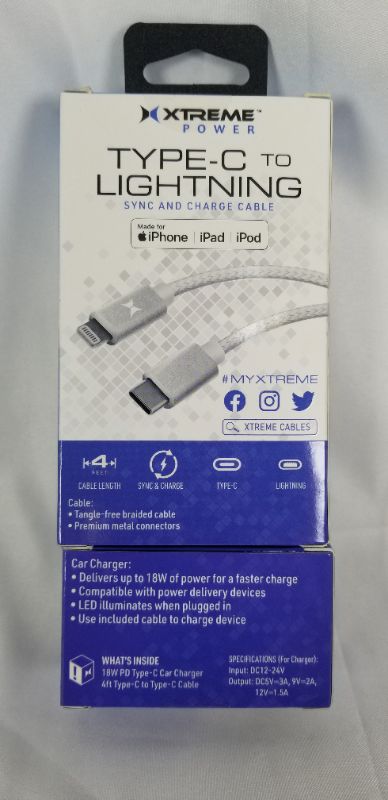 Photo 2 of  TPYE C TO LIGHTING SYNC AND CHARGING CABLE 4 FEET PD TYPE C CAR CHARGER  MADE FOR IPHONE IPAD AND IPOD 