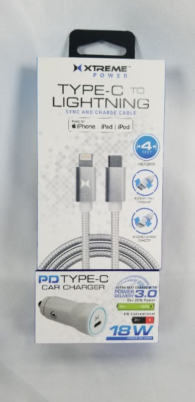 Photo 1 of  TPYE C TO LIGHTING SYNC AND CHARGING CABLE 4 FEET PD TYPE C CAR CHARGER  MADE FOR IPHONE IPAD AND IPOD 