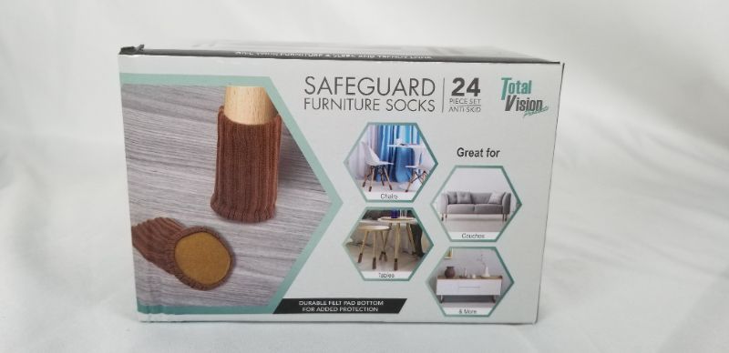 Photo 2 of 24 PIECE SET SAFEGUARD FURNITURE SOCKS EASY INSTALLATION  2.5 X I.5 INCHES NEW