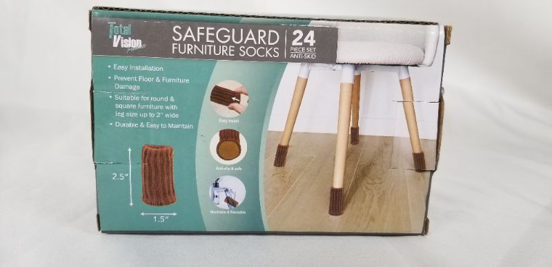 Photo 1 of 24 PIECE SET SAFEGUARD FURNITURE SOCKS EASY INSTALLATION  2.5 X I.5 INCHES NEW