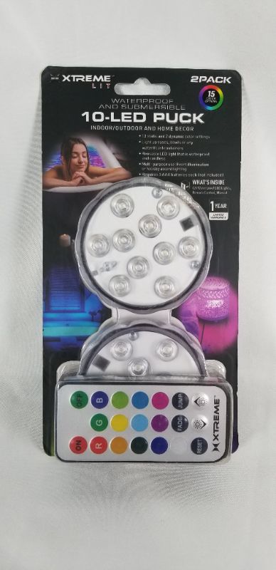 Photo 1 of 2 PACK 10 LED PUCK WATERPROOOF AND SUBMERSIBLE INDOOR AND OUTDOOR HOME DECOR 15 COLOR OPTIONS NEW