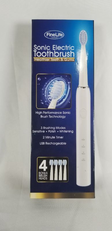 Photo 2 of SONIC ELECTRIC TOOTHBRUSH FOR HEALTHIER TEETH AND GUMS HIGH PROFORMANCE SONIC TECHNOLOGY 3 BRUSHING MODES 2 MINUTE TIMER  4 BONUS BRUSH HEADSNEW