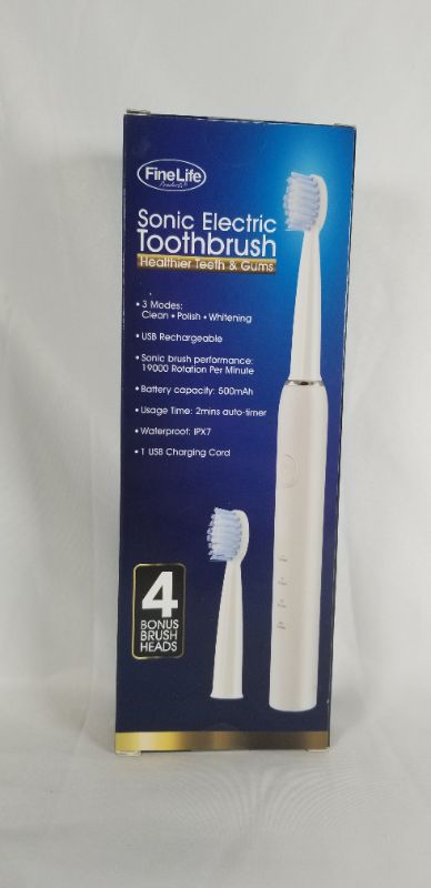 Photo 1 of SONIC ELECTRIC TOOTHBRUSH FOR HEALTHIER TEETH AND GUMS HIGH PROFORMANCE SONIC TECHNOLOGY 3 BRUSHING MODES 2 MINUTE TIMER  4 BONUS BRUSH HEADSNEW