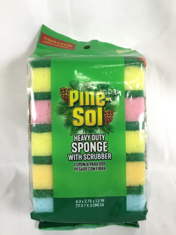 Photo 2 of  HEAVY DUTY SPONGE WITH SCRUBBER 5 PACK 4.3 X 2.75 X 1.2 INCHES NEW