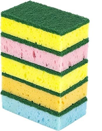 Photo 1 of  HEAVY DUTY SPONGE WITH SCRUBBER 5 PACK 4.3 X 2.75 X 1.2 INCHES NEW