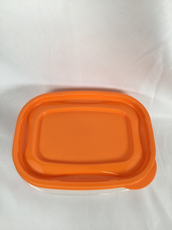 Photo 3 of 2.8 CUPS REUSABLE CLEAR CONTAINER WITH ORANGE LID BPA FREE DISHWASHER MIRCOWAVE AND FREEZER SAFE NEW