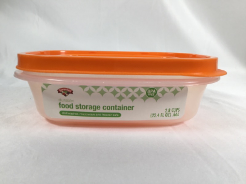 Photo 1 of 2.8 CUPS REUSABLE CLEAR CONTAINER WITH ORANGE LID BPA FREE DISHWASHER MIRCOWAVE AND FREEZER SAFE NEW