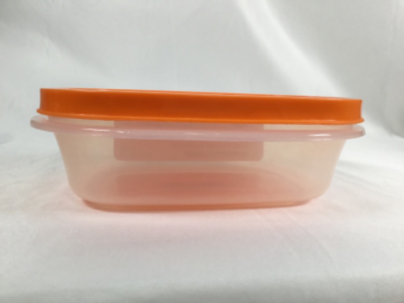 Photo 2 of 2.8 CUPS REUSABLE CLEAR CONTAINER WITH ORANGE LID BPA FREE DISHWASHER MIRCOWAVE AND FREEZER SAFE NEW