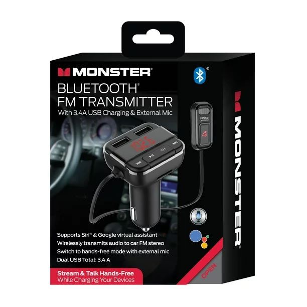 Photo 2 of BLUETOOTH FM TRANSMITTER WITH 3.4 USB CHARGING AND EXTERNAL MIC  STREAM AND TALK HANDS FREE SUPORTS SIRI AND GOOGLE NEW