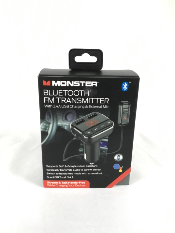 Photo 1 of BLUETOOTH FM TRANSMITTER WITH 3.4 USB CHARGING AND EXTERNAL MIC  STREAM AND TALK HANDS FREE SUPORTS SIRI AND GOOGLE NEW