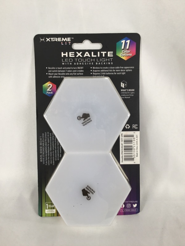 Photo 3 of HEXALITE LED TOUCH LIGHT WITH ADHESIVE BACKING 2 PACK 11 COLOR OPTIONS NEW