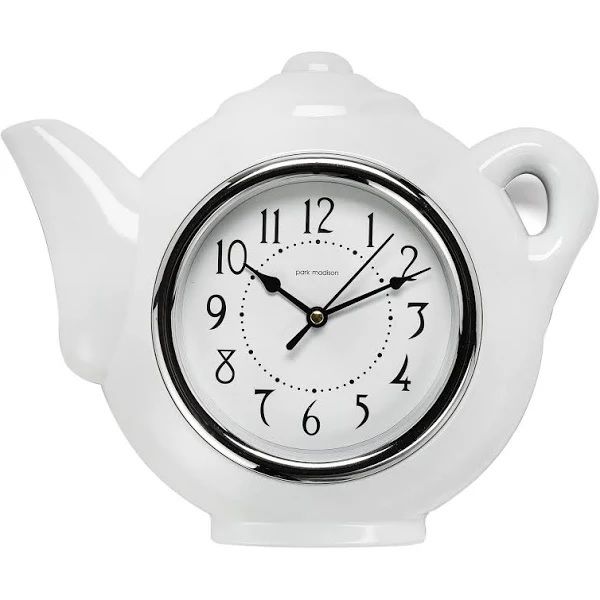 Photo 1 of  9 INCH WHITE TEAPOT WALL CLOCK NEW