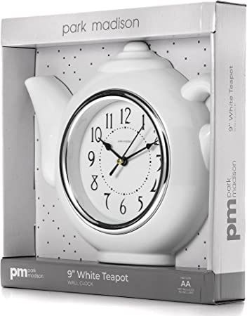 Photo 2 of  9 INCH WHITE TEAPOT WALL CLOCK NEW