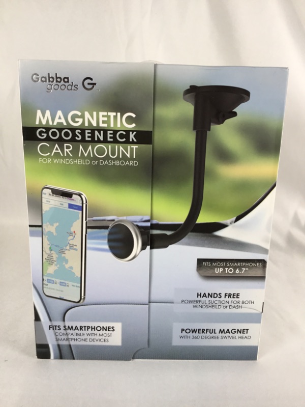 Photo 1 of MAGNETIC GOOSENECK CAR MOUNT FOR WINDSHEILD OR DASHBOARD COMPATIBLE WITH MOST SMARTPHONE DEVICES UP TO 6.7 INCHES 360 DEGREE SWIVEL HEAD NEW