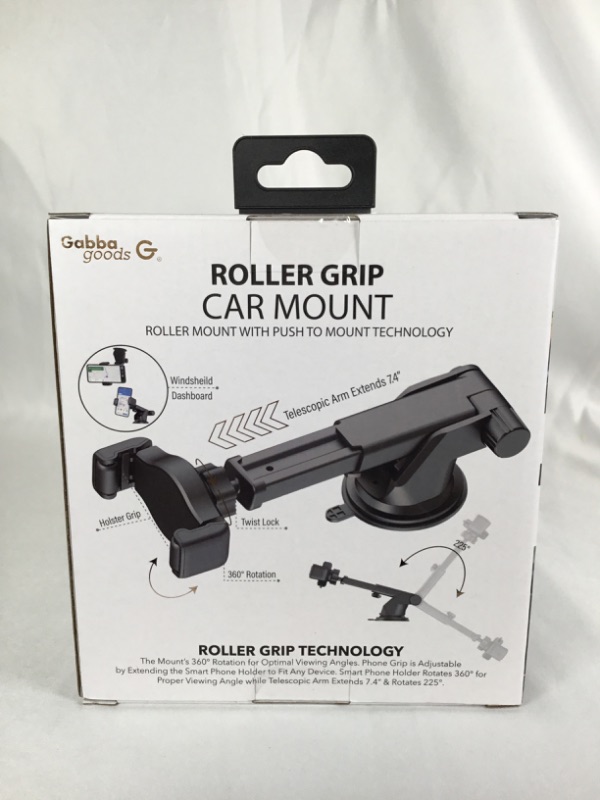 Photo 2 of ROLLER GRIP CAR MOUNT WITH PUSH TO MOUNT TECHNOLOGY WORKS WITH MOST SMARTPHONES SECURELY CLAMPS TO ANY SURFACE FULLY ADJUSTABLE 360 DEGREE ROTATION FOR EASY VIEWING NEW