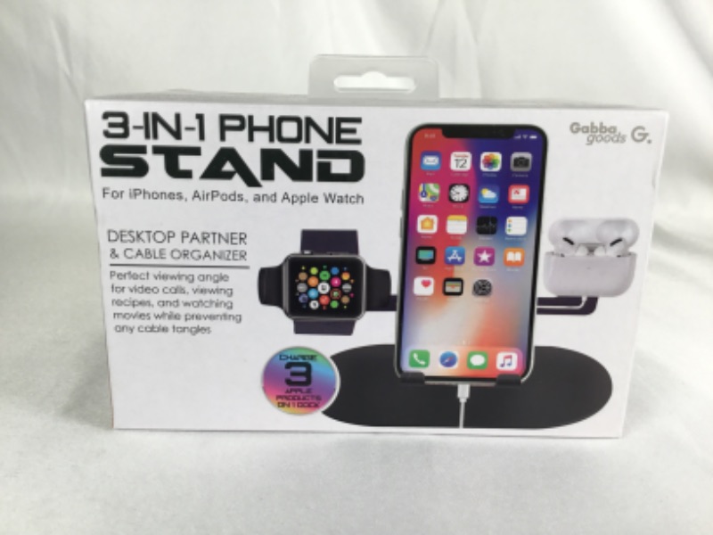 Photo 1 of 3 IN 1 PHONE STAND FOR IPHONE AIRPODS AND APPLE WATCH CLUTTER FREE NON CLIP DESIGN NEW