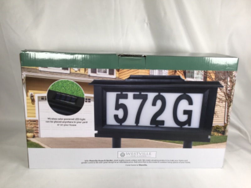 Photo 2 of SOLAR ADDRESS SIGN AUTOMATICALLY POWERS ON AT NIGHT AND OFF AT DAWN RECHARGES IN THE SUNLIGHT WEATHER RESISTANT 14.1 X 2.1 X 8 INCHES NEW 