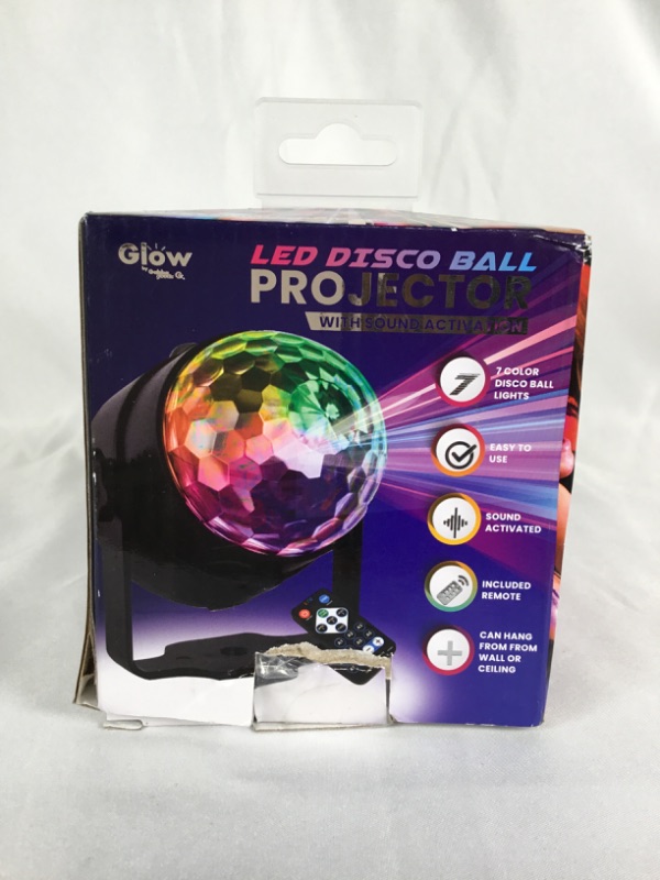 Photo 2 of MINI LED DISCO BALL PROJECTOR WITH SOUND ACTIVATION 7 COLOR DISCO BALL LIGHTS EASY TO USE REMOTE INCLUDED CAN BE HUNG FROM THE WALL OR THE CEILING NEW