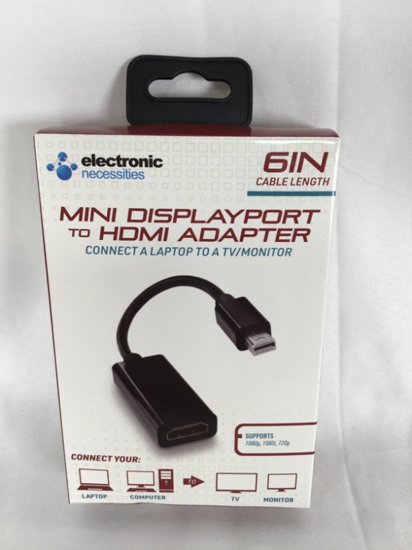 Photo 1 of MINI DISPLAY PORT TO HDMI ADAPTER CONNECT A LAPTOP OR COMPUTER TO A TV OR MONITOR  SUPPORTS 1080P 1080I AND 720P NEW