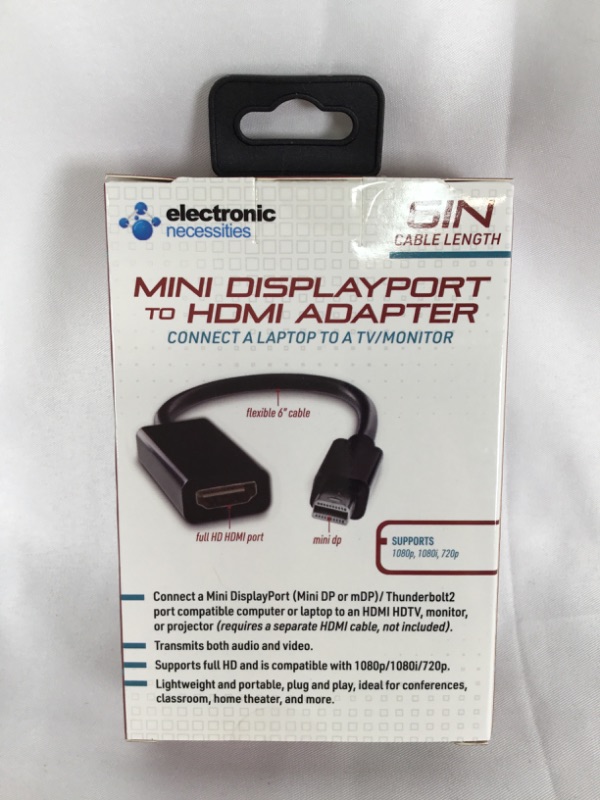 Photo 2 of MINI DISPLAY PORT TO HDMI ADAPTER CONNECT A LAPTOP OR COMPUTER TO A TV OR MONITOR  SUPPORTS 1080P 1080I AND 720P NEW