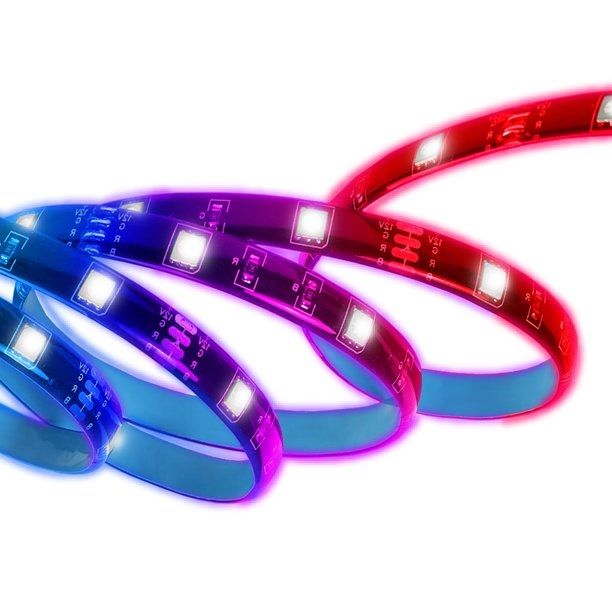 Photo 1 of 6 FEET MULTICOLOR LED STRIP WITH ADHESIVE BACKING 16 LED COLOR MODES USB POWERED REMOTE INCLUDED NEW 