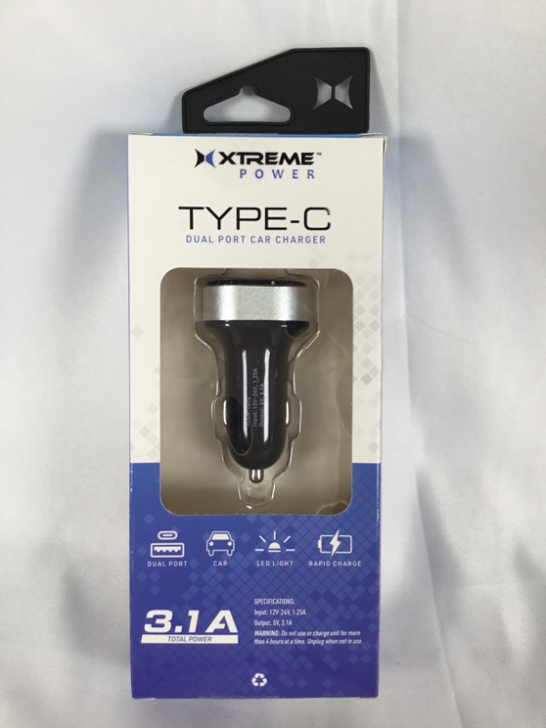 Photo 2 of TYPE C DUAL PORT CAR CHARGER RAPID CHARGE 3.1A TOTAL POWER NEW
