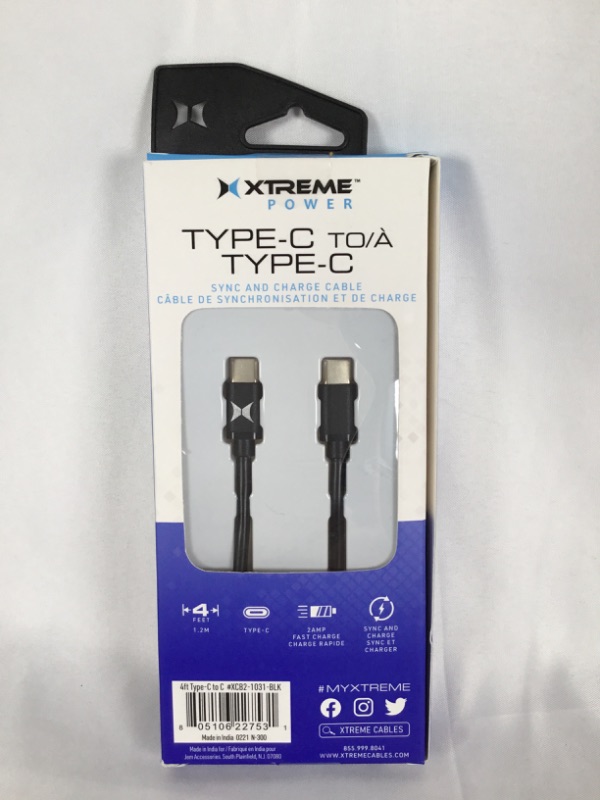 Photo 2 of TYPE C TO A TYPE C 4 FEET SYNC AND CHARGE CABLE 2AMP FAST CHARGE  NEW