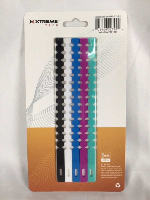 Photo 4 of FASTENING CABLE TIES 5 PACK MULTI PURPOSE USE EASILY ORGANIZE 1 OR MULTIPLE CORDS NEW