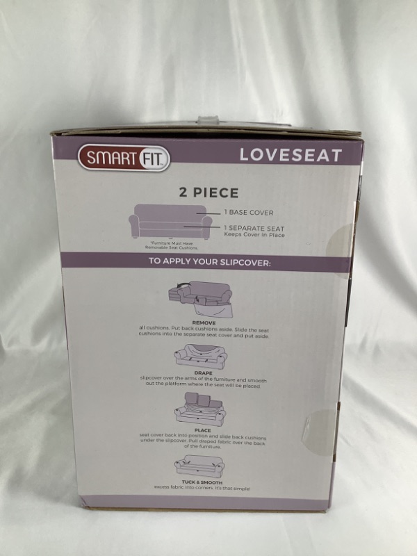 Photo 4 of IVORY LOVE SEAT STRETCH FURNITURE SLIPCOVER 2 PIECE FITS UP TO 53 INCHES X 78 INCHES WIDE NEW