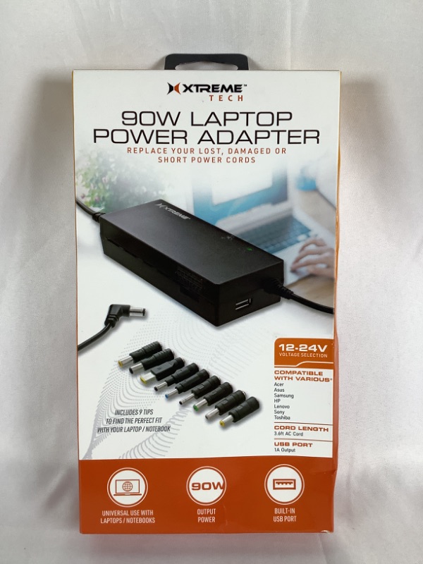 Photo 1 of 90W LAPTOP POWER ADAPTER WITH BUILD IN USB PORT REPLACE YOUR LOST DAMAGED OR SHORT POWER CORDS 
