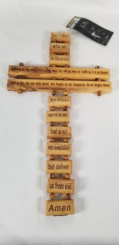 Photo 1 of WOODEN CROSS WITH THE LORDS PRAYER NEW