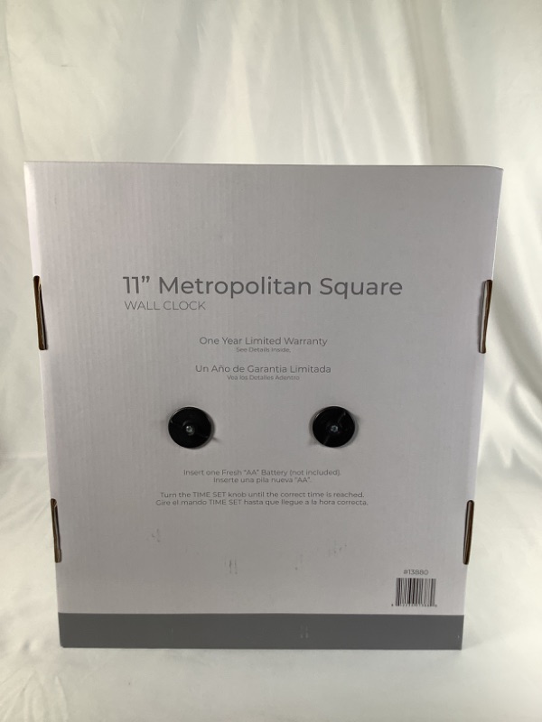 Photo 2 of 11 INCHES METROPOLITAN SQUARE WALL CLOCK NEW