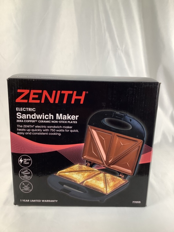 Photo 2 of ELECTRIC SANDWICH MAKER GRILL 2 SANDWICHES AT ONCEHEATS UP FAST  NON STICK PLATES NEW