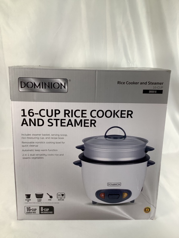 Photo 2 of 16 CUP COOKED 8 CUP UNCOOKED RICE COOKER  2 IN 1 DUAL VERSATILITY COOK RICE AND STEAM VEGETABLES  AUTOMATIC KEEP WARM FUNCTION  INCLUDEDS STEAMER BASKET SERVING SCOOP RICE MEASURING CUP AND RECIPE BOOK NEW