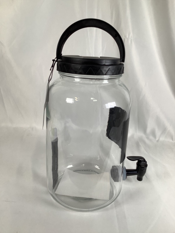 Photo 2 of 110 OZ GLASS JAR WITH BLACK LID  BLACKBOARD LABLE AND ONE WHITE CHALK INCLUDED NEW