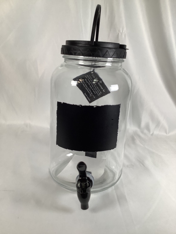 Photo 1 of 110 OZ GLASS JAR WITH BLACK LID  BLACKBOARD LABLE AND ONE WHITE CHALK INCLUDED NEW