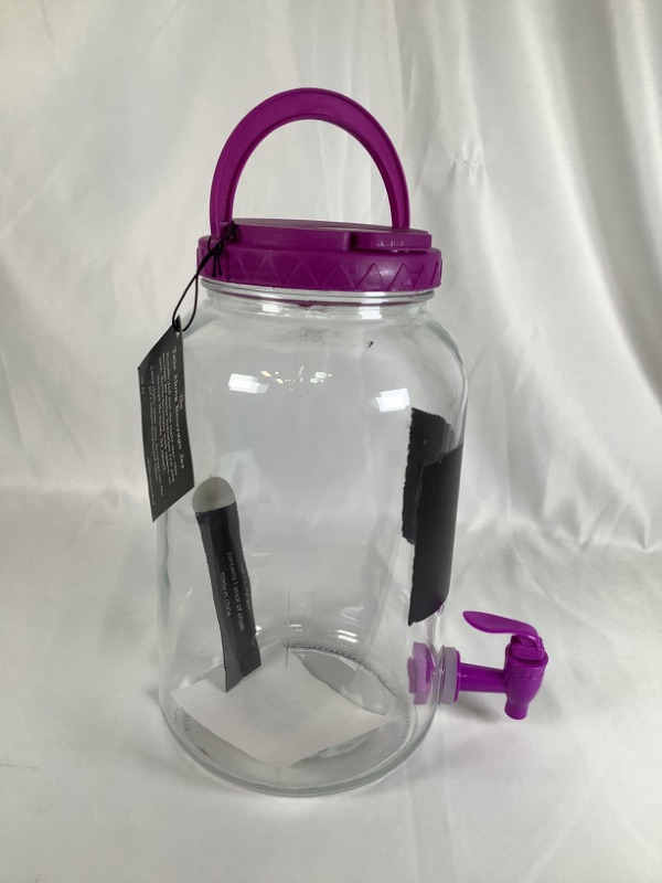 Photo 2 of 110 OZ GLASS JAR WITH PURPLE LID  BLACKBOARD LABLE AND ONE WHITE CHALK INCLUDED NEW